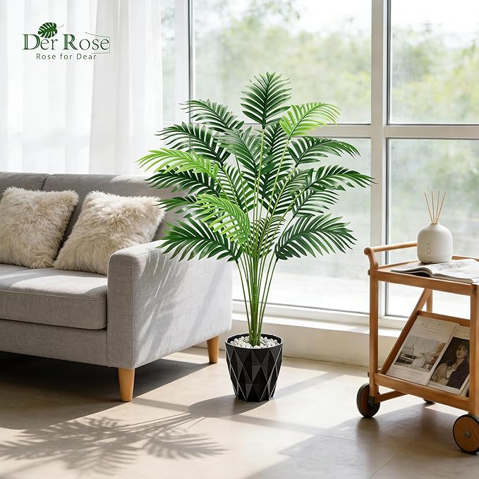 Der Rose 44" Artificial Palm Tree with Stable Base for Indoor Living Room Office Porch Balcony Decor