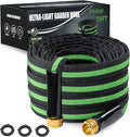 75FT Lightweight Super Flexible Garden Hose - Kink-Free, Non-Expanding, Easy Storage for Yard Lawn Outdoor Use (Black-Green)
