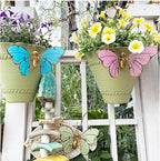 Decorative Metal Butterfly, Colorful Plant Decoration for Pot,Planter,Garden Fence, Wall,Hanging Ornament, 3-Piece Set