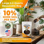 Professional Bird of Paradise Soil Potting Mix 2.2 Quarts Ready to Use, Premium Indoor Plant Soil for Birds of Paradise Plants, Peat Moss Coco Coir Perlite Dolomite, Made in USA
