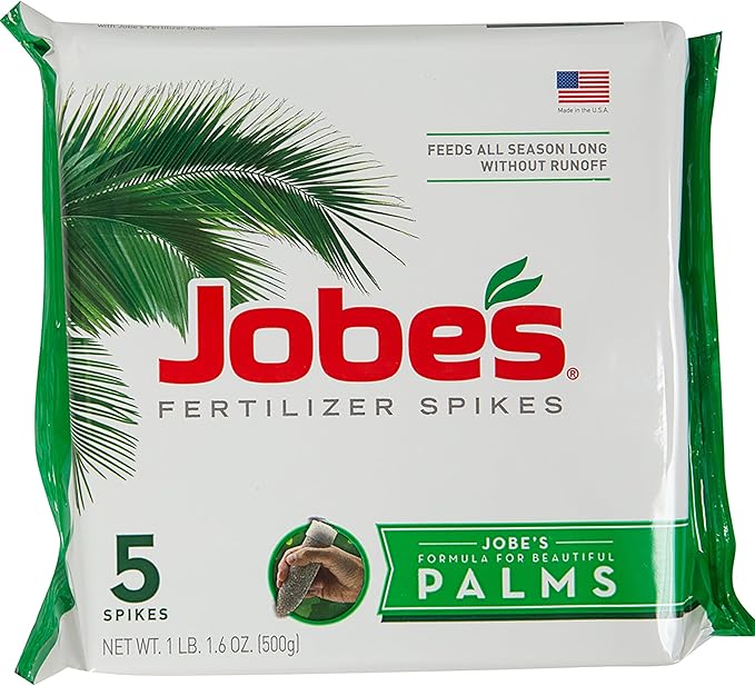 Jobe’s Palm Fertilizer Spikes, Easy Plant Care Fertilizer for Palm Trees and Plants, 5 Count