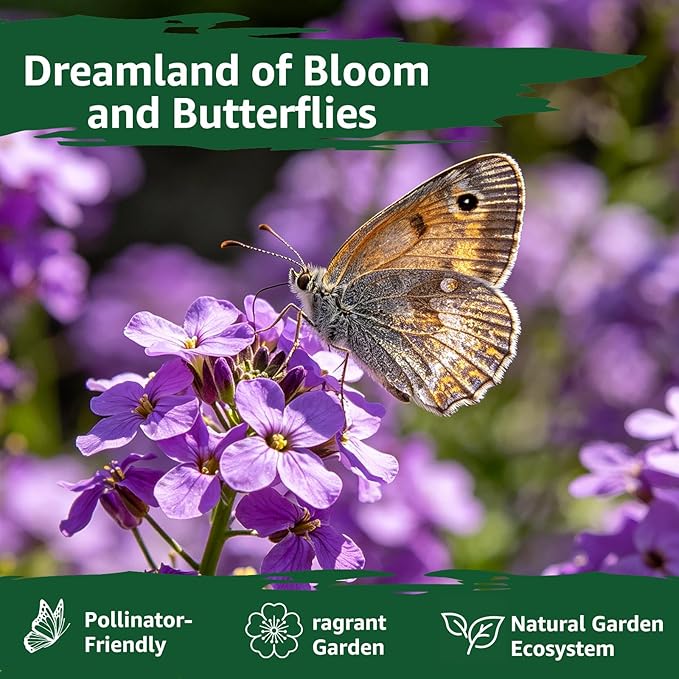 800+ Purple Aubrieta Rock Cress Seeds for Planting, Perennial Ground Cover Flower Seeds for Rock Gardens, Borders & Slopes, Attracts Butterflies & Pollinators