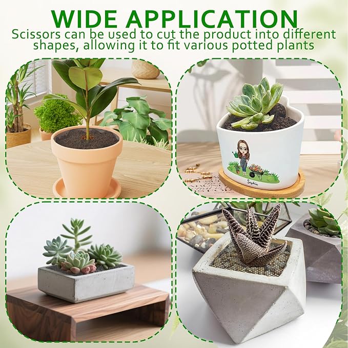 12 Pcs 11.8 Inch Plant Pot Grids, Cuttable Plant Pot Soil Covers Protectors, Used to Prevent Animals or Babies from Digging up the Soil in flowerpots, Suitable for Indoor and Outdoor Plants