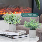 3 Pack Fake Plants Small Artificial Eucalyptus Topiaries Lifelike Faux Plant Perfect for Home Office Desk,Shelf Decor