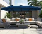 SUPERJARE 13FT Outdoor Umbrella for Patio, Double sided Pool Umbrellas with Fade Resistant Canopy, Large Table Umbrella for Deck, Market, Backyard - Navy Blue(No Base)