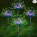 FOOING 4 Pcs Solar Garden Lights Solar Firework Lights Waterproof, 120 LED String Light 2 Modes Twinkling Fairy Nightlight for Garden, Wedding, Party, Patio, Yard, Landscape Decoration (Colorful)