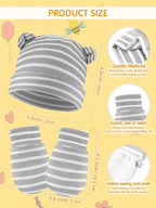 Geyoga 12 Pieces Newborn Hat Mittens Gloves Set Baby Boys Girls Cotton Baby Beanie for 0-12 Months