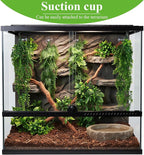 Suncalla Reptile Plants Terrarium Hanging Plants Vines Boston Climbing Terrarium Plant with Suction Cup for Bearded Dragons Lizards Crested Gecko Snake Crab Tank(Lush Series,Multiple Green)
