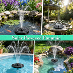 DDcafor Solar Fountain for Bird Bath,3.5W Solar Powered Water Fountain Pump with 6 Nozzles Floating Solar Water Pump for Birdbath,Small Pond Garden Outdoor Water Feature