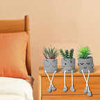 Zerzsy 3 Pack Faux Plants Small Artificial Succulents, Fake Plant Modern Farmhouse Decor, Mini Plants Succulent Pots Bathroom Decor, Office Desk Accessories