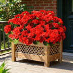 Fake Outdoor Flowers, 6 Pcs Artificial Flowers for Outdoors, Red Artificial Geraniums Plastic Flowers, Fake Plant for Outside, Silk Faux Flowers Outdoor Planters UV Resistant for Front Porch