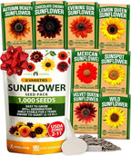 HOME GROWN Sunflower Seeds for Planting | 8 Varieties |1000+ Non-GMO Sun Flower Seeds Packets to Plant: Grow Dwarf Sunflowers, Mexican Sunflowers, Wild, Lemon Queen,Autumn Beauty,Sunspot, Velvet Queen