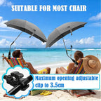 Chair Umbrella with Universal Clamp, 78cm UPF 50+ UV Protection Sun Umbrella, 360° Adjustable Clip-On Shade for Stroller, Beach Chair, Patio, Camping Chair, Wheelchair