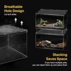 Reptile PC Terrarium,Tarantula Enclosure,Spider Tank Starter Kit,Leopard Gecko Container,Hermit Crab Habitat,Lizard Enclosure,Insect Housing,Jumping Spider Cage,Small Bearded Dragon Vivarium L