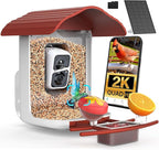 birdsnap® PAV-Bird Feeder with Camera,2K HD with 64GB Card, AI Identify Smart Bird House Cam Solar Panel,Live Stream,Motion Detection,Auto Record Video for Backyard Outdoors,Ideal Gift for Bird Lover