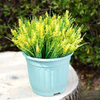 20 Bundles Artificial Plants Outdoor, UV Resistant Fake Flowers， Realistic Faux Lavender Shrubs for Porch Garden Window Box Home Decoration (Yellow)