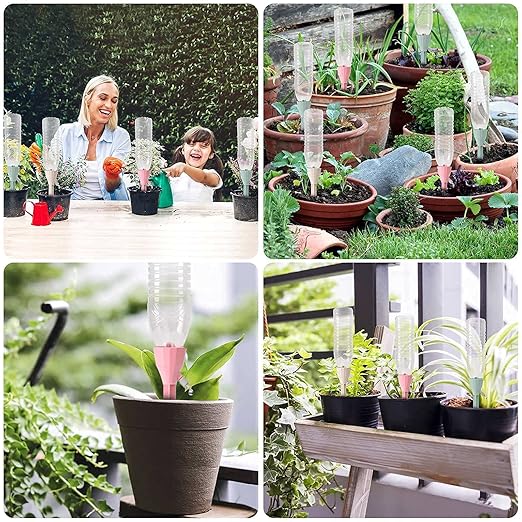 New Upgraded Plant Self Watering Spikes,Adjustable Plant Watering Devices with Slow Release Control Switch Water Dripper,Watering Planter Insert,Automatic Plant Waterer for Vacations (3)