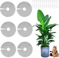 6 Pcs 11.8 Inch Plant Pot Grids, Cuttable Plant Pot Soil Covers Protectors from Animals with 30 Pcs U-Shaped Nails, Cat Dog Digging Proof Protection for Indoor Outdoor Potted Plants