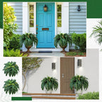 Giegxin 1 Pack 49''/95 Leaves Artificial Ferns for Outdoors, Large Fake Boston Ferns Bush, Realistic UV Resistant Faux Silk Plants for Porch Patio Hanging Garden Balcony Office Living Room Decor