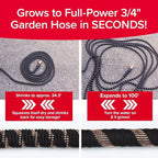 Pocket Hose 100 FT Copper Bullet Expandable Garden Hose w/10 Pattern Thumb Spray Nozzle AS SEEN ON TV 650psi 3/4 in Patented Lead-Free Ultra-Lightweight Solid Copper Anodized Aluminum