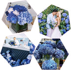 Coferset Deep Blue Hydrangea Artificial Flowers 3pcs Lifelike Faux Hydrangea Real Touch Fake Flowers for Home Wedding Christmas Office Party Living Room Decoration,22inch
