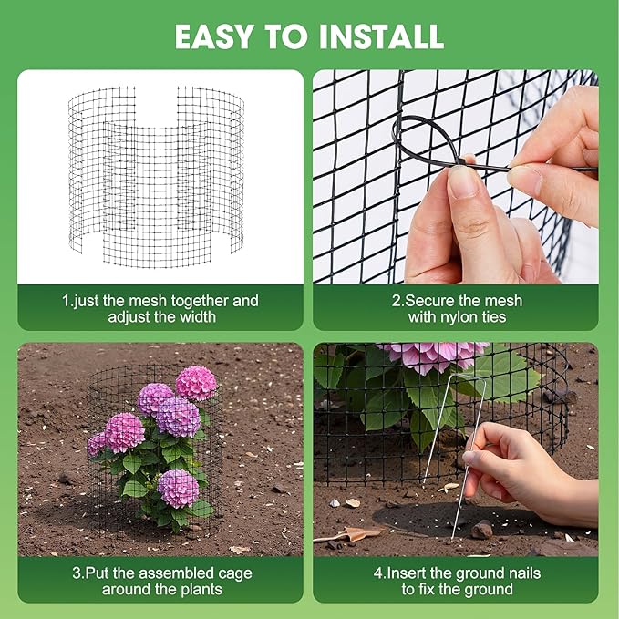 18PCS Plant Protection from Animals,12x12 Inch Metal Wire Plant Protectors,Plant Cages to Keep Animals Out,Sturdy Bunny Barricades Chicken Wire Cloche Plant Protectors for Shrubs Flowers Vegetables