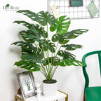 Der Rose 28" Fake Plants Large Artificial Monstera Faux Potted Plants Indoor Tall for Outdoor Living Room House Floor Front Porch Tree Decor (Pack of 2)