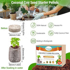 Legigo 100 PCS 35mm Coco Coir Pellets Seed Starter Soil Pods, Compressed Seed Starting Coconut Coir Pellets Soil Plugs for Seedlings, Seed Plant Starter Pods for Garden Herbs Flowers Vegetables