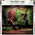 Suncalla Reptile Plants Terrarium Hanging Plants Vines Boston Climbing Terrarium Plant with Suction Cup for Bearded Dragons Lizards Crested Gecko Snake Crab Tank(Vivid Series,3 Colors)