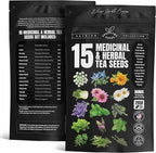 Medicinal Herb Seeds Variety Pack – Calendula, Echinacea, Lemon Balm, Hyssop & Lovage – 15 Varieties, 2950+ Non-GMO Heirloom Seeds, Indoor & Outdoor Growing