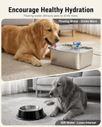 PETNF 3-Gallon 304 Stainless Steel Dog Water Fountain for Large Dogs, Extra Wide Drinking Area, Automatic Water Bowl Dispenser for Large Dogs & Multi-Pet Homes, 7-Stage Filtration System, Quiet Pump