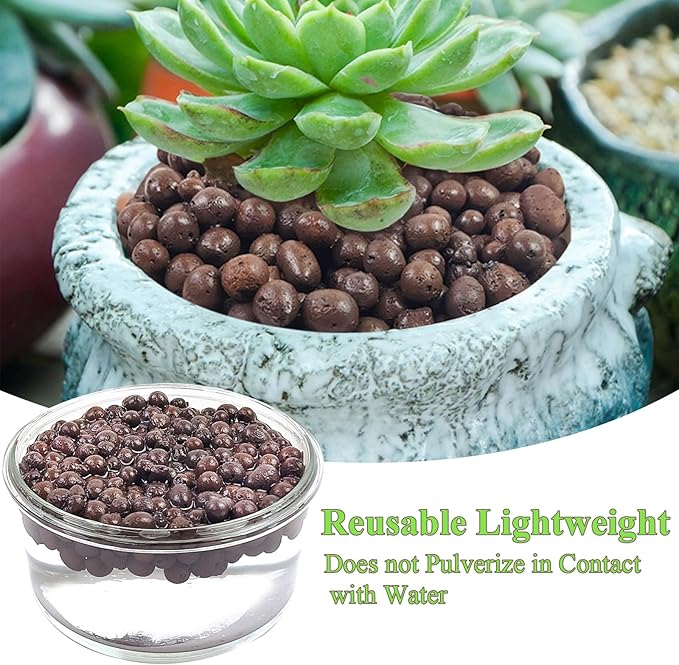 FANTIAN 5 lbs Clay Pebbles for Plants, 8-12 mm Leca Clay Balls for Indoor Plants, Orchid Potting Mixes, Hydroponic Growing, Aquaponics, Potted Top Dressing and Drainage