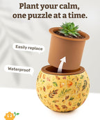 PieceRelax 3D Puzzle Planter 80 Pieces - Flower Pot - Elegant Green, for Mom, Home Decor Flower Pots for Indoor Cactus, Succulents Pots [K1105]