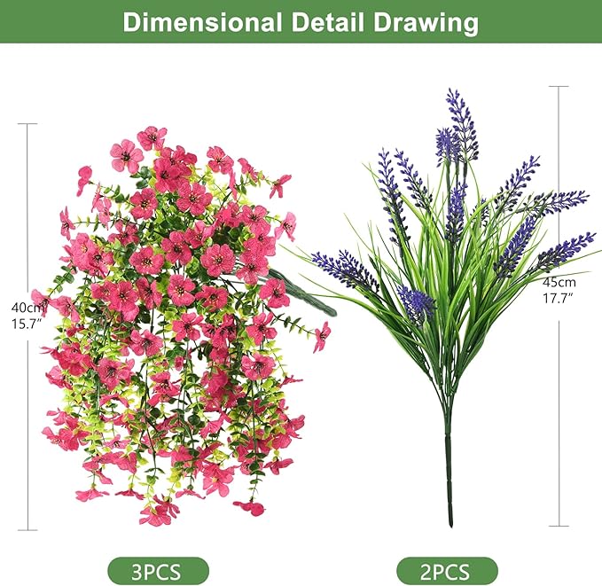 Homsunny Artificial Fake Hanging Flowers Plants for Outdoor Outside Decoration, Faux Silk Daisy Flower Realistic UV Resistant for Front Porch Patio Balcony Garden Yard Indoor Planter Home Decor(Pink)