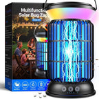 Solar Bug Zapper Outdoor, Powerful 4200V Electric Mosquito Zapper with Upgraded Mosquito Attraction Light, Auto On/Off, IPX6 Waterproof Insect Zapper for Patio, Garden & Camping