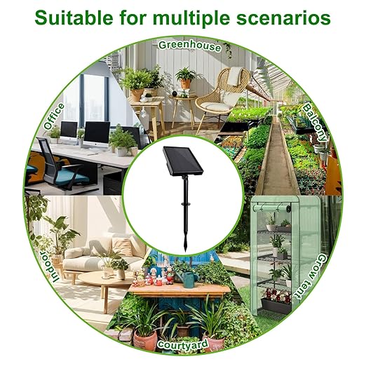 Display and Solar 2 in 1 Automatic Watering System for 15 Pots Plants, Anti-Siphoning Watering Drip Irrigation System Device Kit, Smart Timer & Manual for Indoor Garden Farm Greenhouse Balcony & Patio