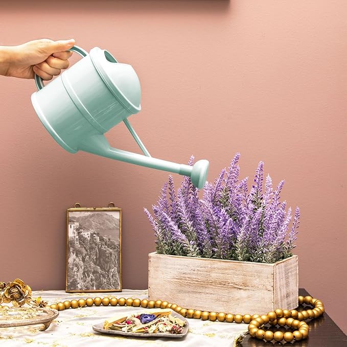 Farmlyn Creek Watering Can - Plant Waterer with Long Spout & Detachable Sprinkler Head - Compact Design for Indoor Garden - Kids Watering Can for Gardening - Green, 0.4 Gallon