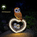 Solar Garden Owl Statue with Love Heart Light, Gifts for Women Mom Grandma, Outdoor Decor for Yard Art Lawn Ornaments Porch Patio Balcony