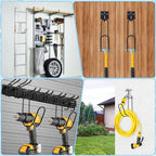 Garden Hose Holder Water Hose Hanger Wall Mounted,304Stainless Steel Solid Hose Hook Holds Up to 50Ft Garden Hose, Expandable Hose, Water Hose(Black Paint 2pcs)