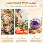 Preserved Real Rose in Glass with Scented Candles for Mom Her Wife Girlfriend Grandma Birthday Anniversary Romantic