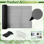 Plant Pot Grid Set, 15.7" W x 118" L Indoor Plant Protector from Cats, Pot Soil Cover Protector from Animals with Stakes & Zip Ties for Garden Balcony, Fits Different Pot Sizes(Black)