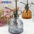 OFFIDIX Plant Mister, 6.3 Inches Tall Vintage Style Spritzer Plastic Top Pump Small Watering Can Glass Spary Bottle Plant Mister,for House Plants, Garden, Home Decora (Gray)