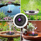 3.5W Solar Bird Bath Fountain Pump, Solar Powered Water Pump, Outdoor Water Fountain with 8-in-1 Nozzles, 4 Fixed Pipes for Hummingbirds, Garden, Pool, Pond