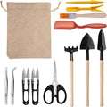 13 Pieces Bonsai Tools Set Succulent Mini Garden Hand Tools Includes Pruning Shears, Mini Rake, Fold Scissors, Bud and Leaf Trimmer for Small Fairyland Gardening Plant