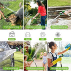 Non-Expandable Garden Hose 100 ft, Ultra Lightweight & Flexible Water Hose With 10-Pattern Spray Nozzle, Full Length Leak-Proof Design, High-Density Fabric & Shut-Off Valve, Hose Straps