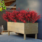 Artificial Outdoor Plants UV Resistant Artificial Greenery Lavender 20 Bundles UV Resistant Hanging Planter Flora Fence Indoor Outside Decor Wedding Table Flowers Arrangement Bouquet Filler(Red)