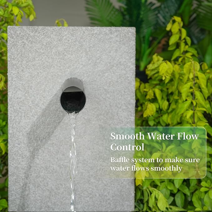1.2 Inch 316 Stainless Steel Round Waterfall Spout Scupper, Outdoor Spillway Water Fountain Landscape Decor for Pools, Ponds, Water Walls, Overall Length 8 Inch (Matt Black)