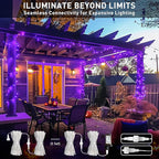 JMEXSUSS 150 LED Purple Christmas Lights Indoor, 8 Modes Connectable String Lights Outdoor Waterproof, 59FT Purple Twinkle Fairy Light for Tree Party Bedroom Home Christmas Decorations