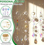 Rivvlive DIY Crystal Suncatcher Kit 400 Pcs Sun Catchers Making Supplies Kit with 3 Size Tall Trellis for Potted Plants Indoor Plant Stake Suncatcher Decoration for Indoor Windows Office Home Decor