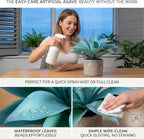 Ttranewsoo Artificial Agave Plants,Large UV Resistant Fake Agave Planters 12" for Indoor and Outdoor Decorating Tropical Plant Succulents Greenery Indoor Decor (Blue,2Pack)